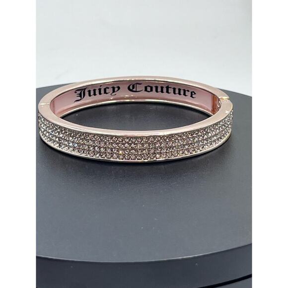 Juicy Couture Vintage Rose Gold Pave Crystal Bangle Bracelet - Picture 2 of 11